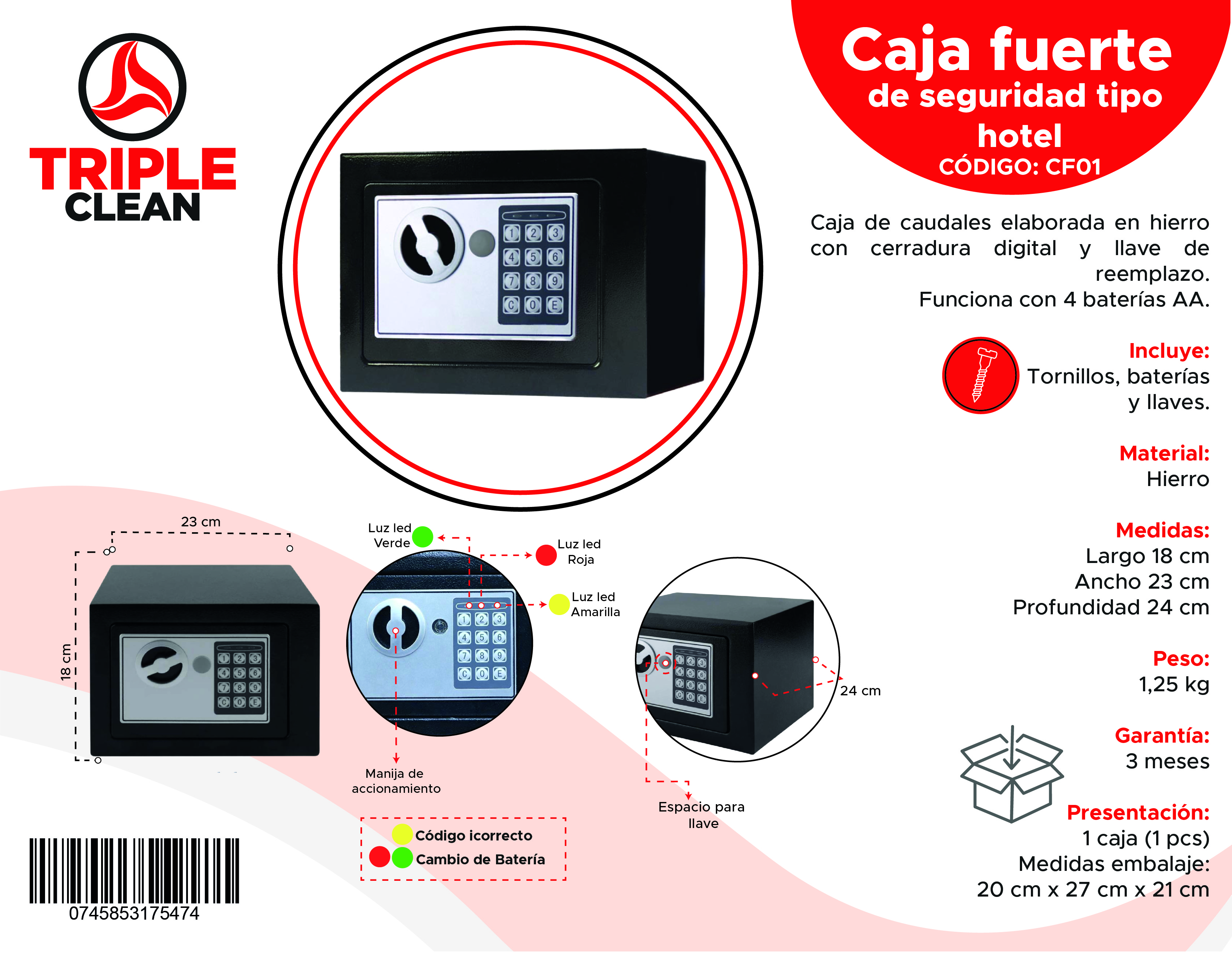 Miniatura 4 de Caja fuerte pequeña tipo hotelera